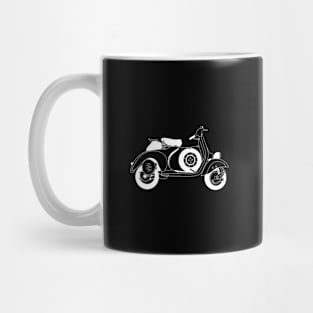 Vespa 125 Six Days White Outline Mug